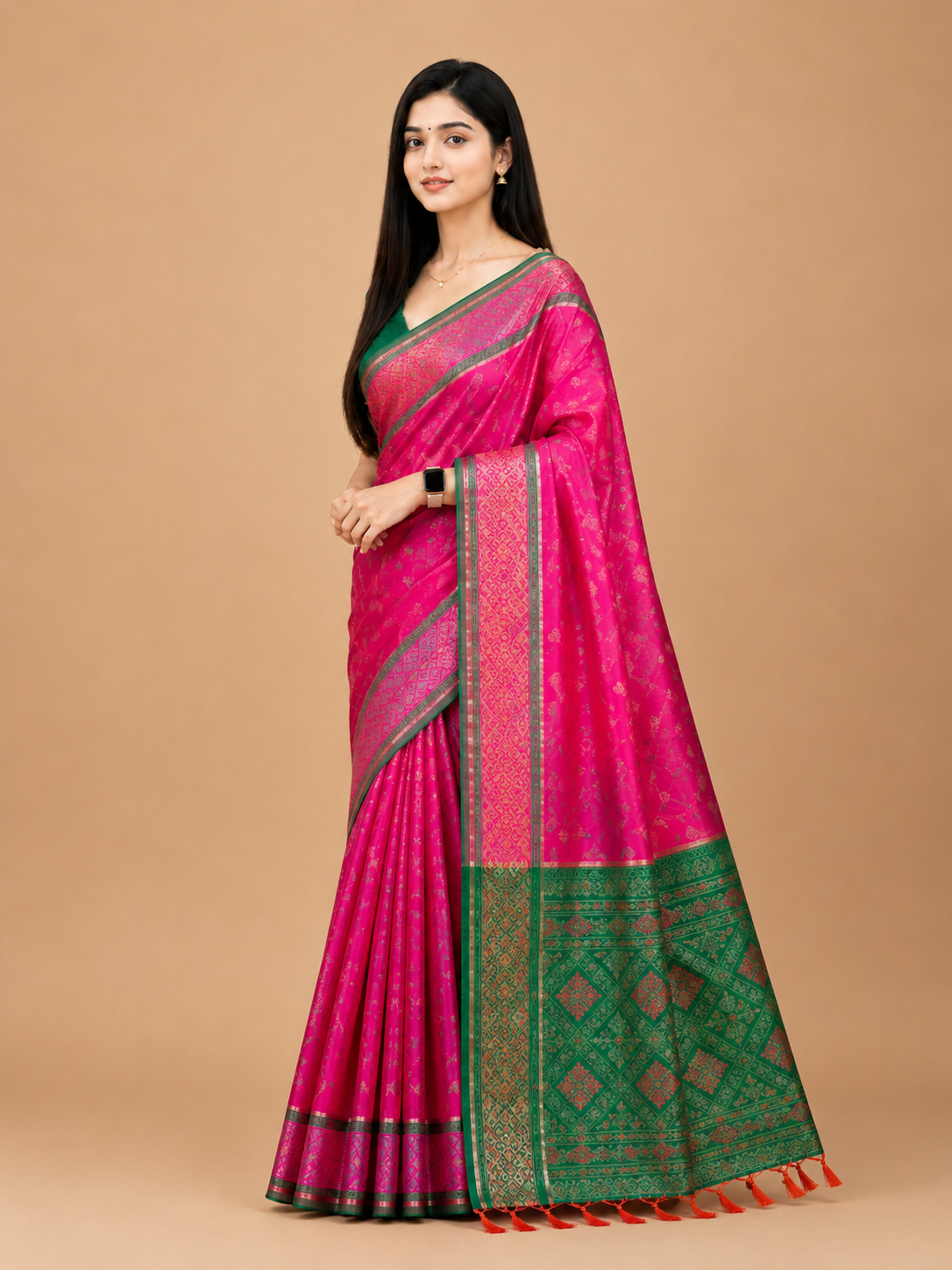 Patola silk saree with weaving work.