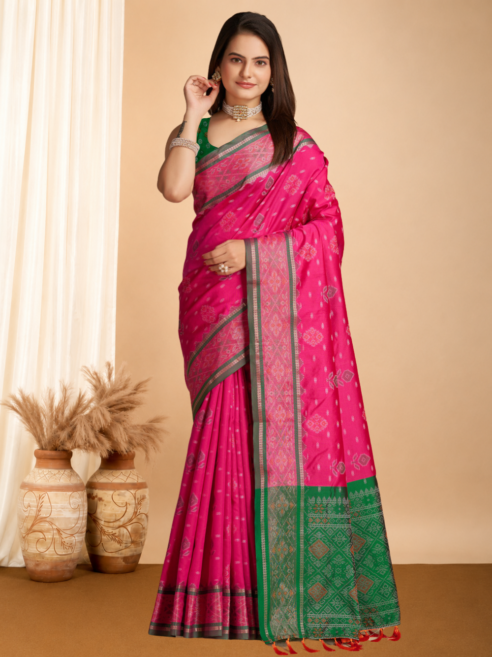 Patola silk saree with weaving work.