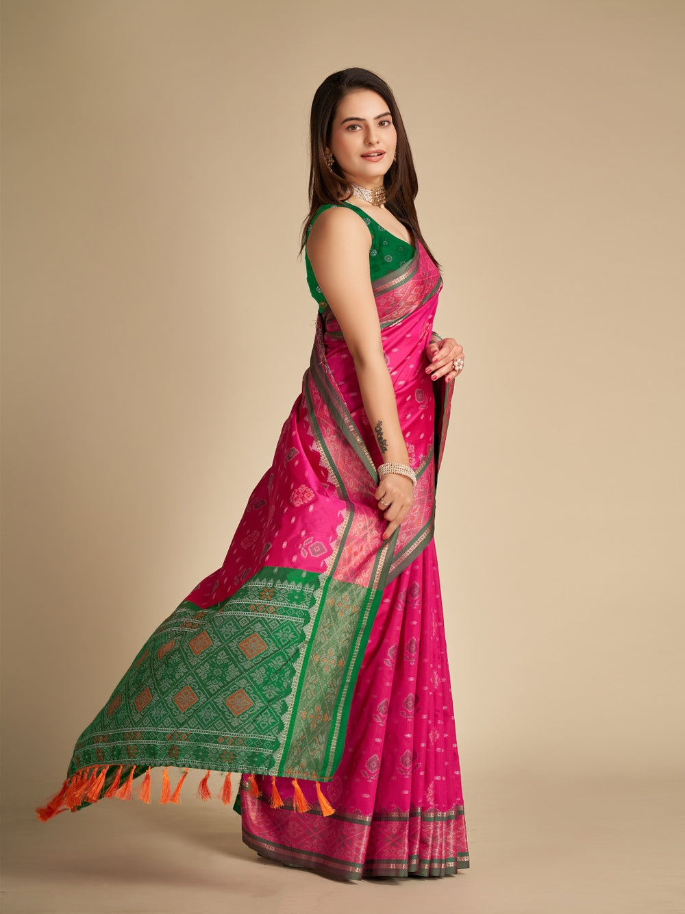 Patola silk saree with weaving work.