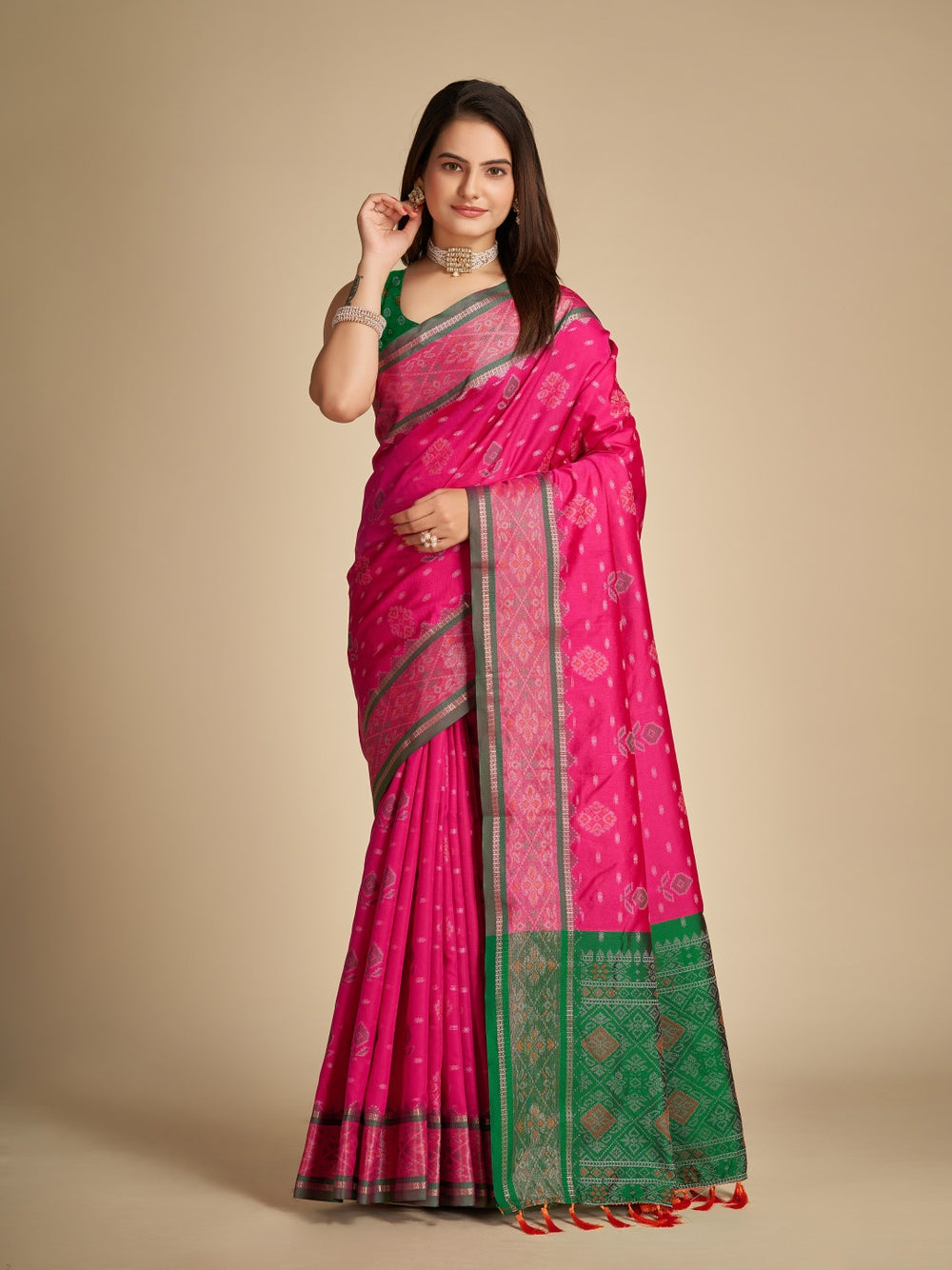 Patola silk saree with weaving work.