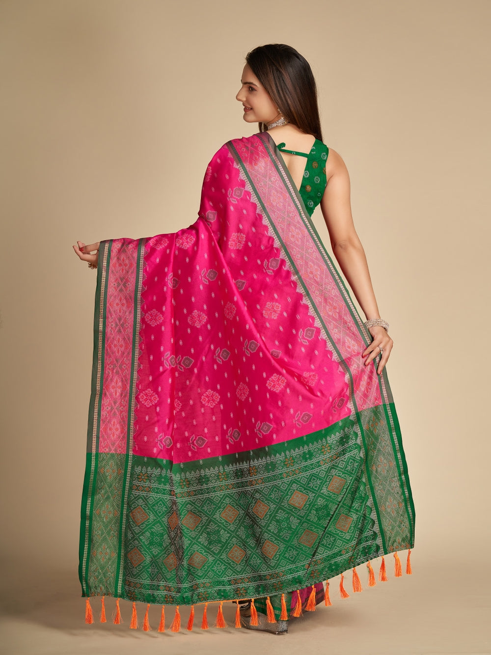 Patola silk saree with weaving work.