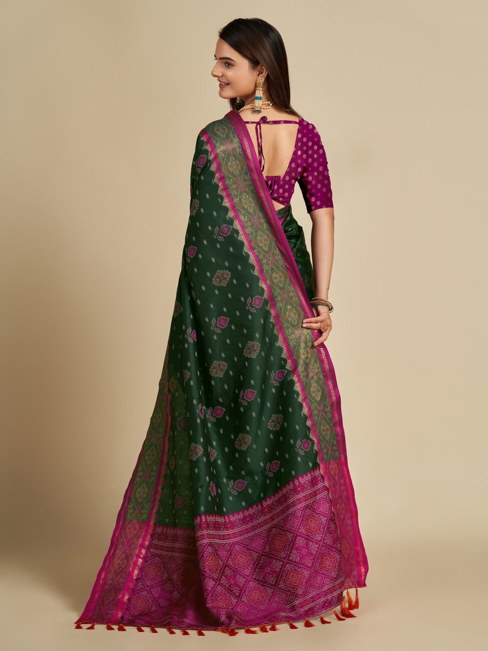 Patola silk saree with weaving work.