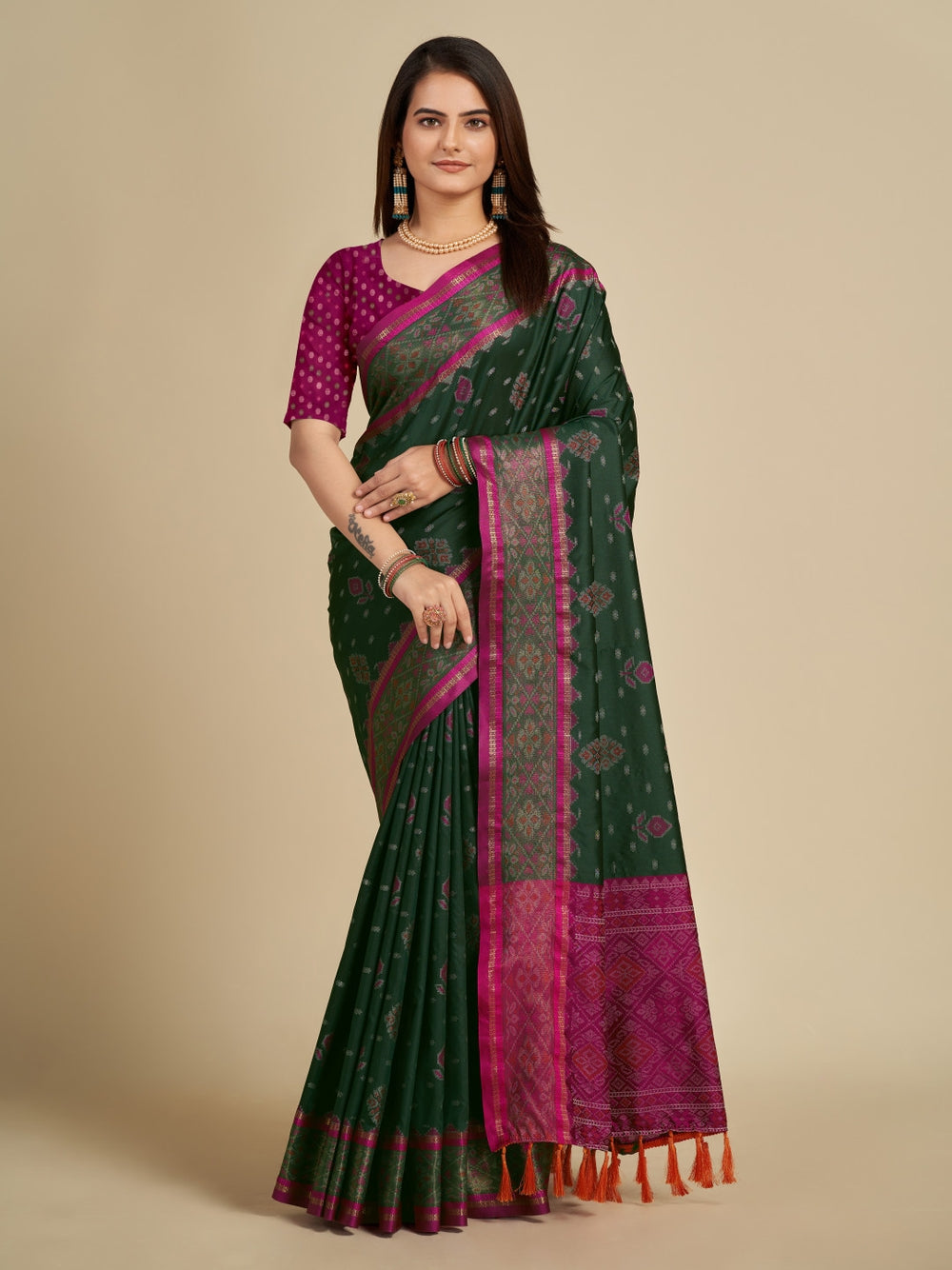 Patola silk saree with weaving work.