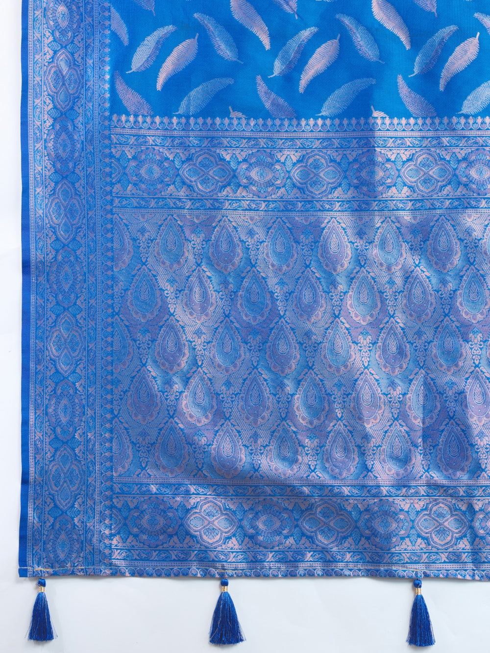 Traditional banarasi silk saree with zari weaving work.