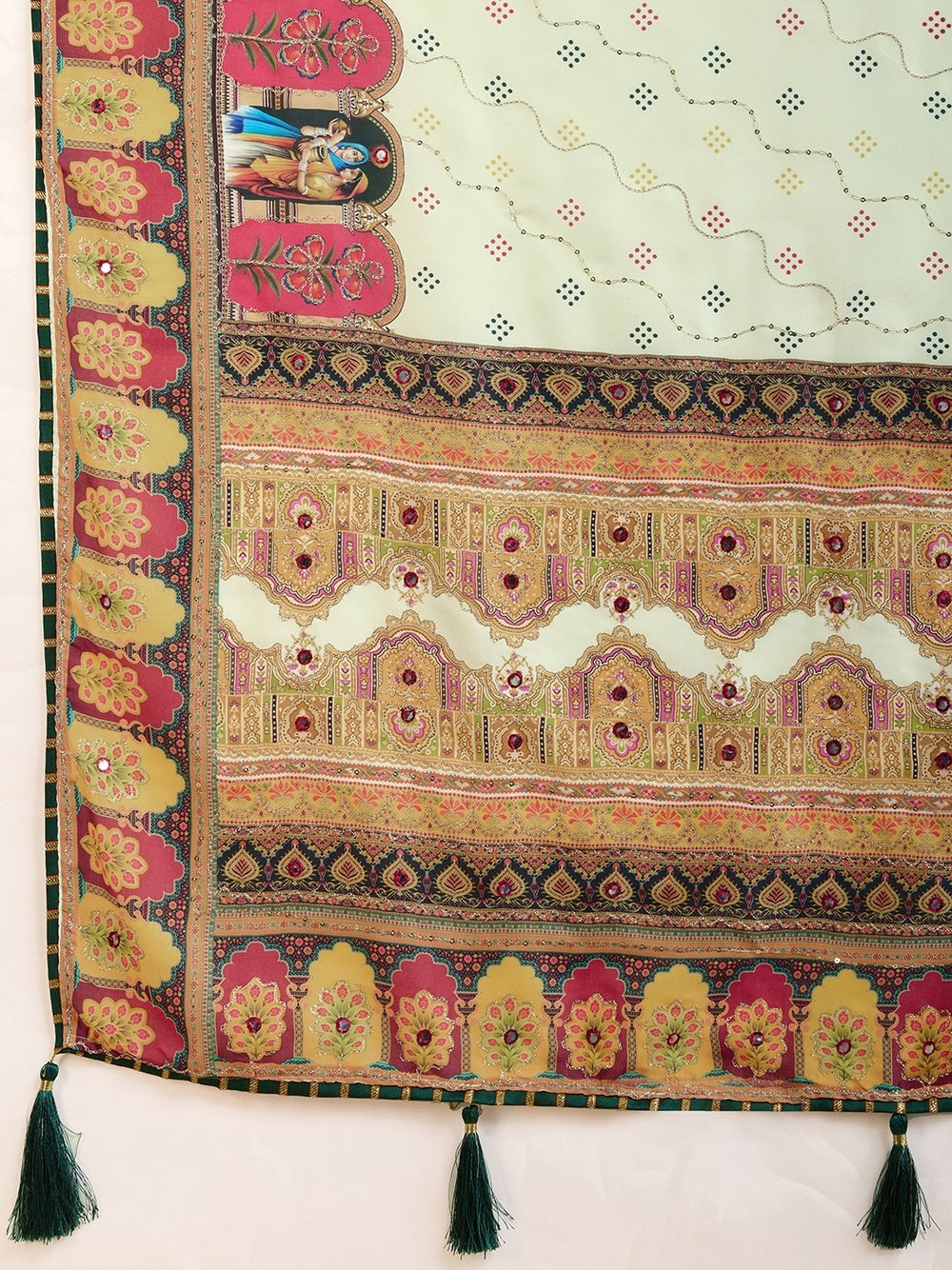 Fancy muslin cotton saree with digital printed work.